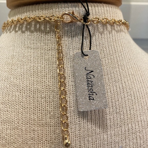 NWT RHINESTONE FLORAL BIB NECKLACE - Picture 5 of 8